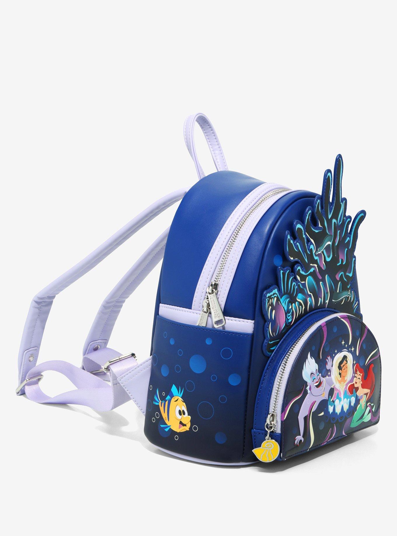 Loungefly Disney The Little Mermaid Glow-In-The-Dark Lair Mini Backpack, , alternate
