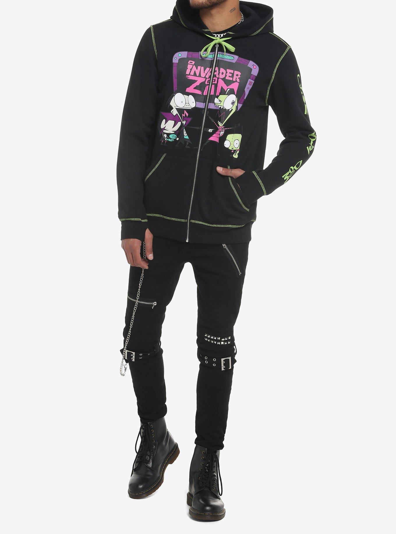 Invader Zim Characters Hoodie, BLACK, alternate