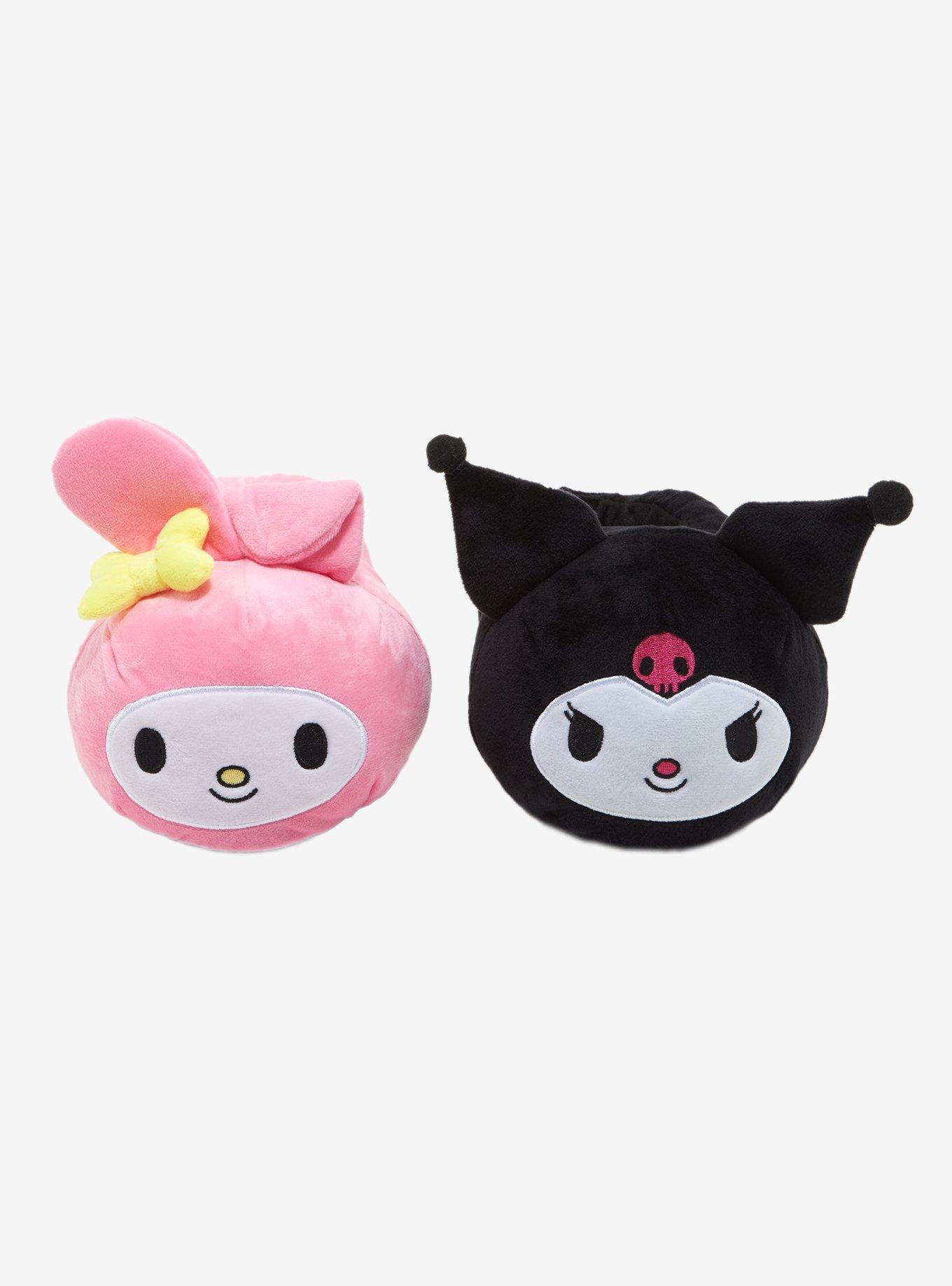 My Melody & Kuromi Mismatch Plush Slippers, MULTI, alternate