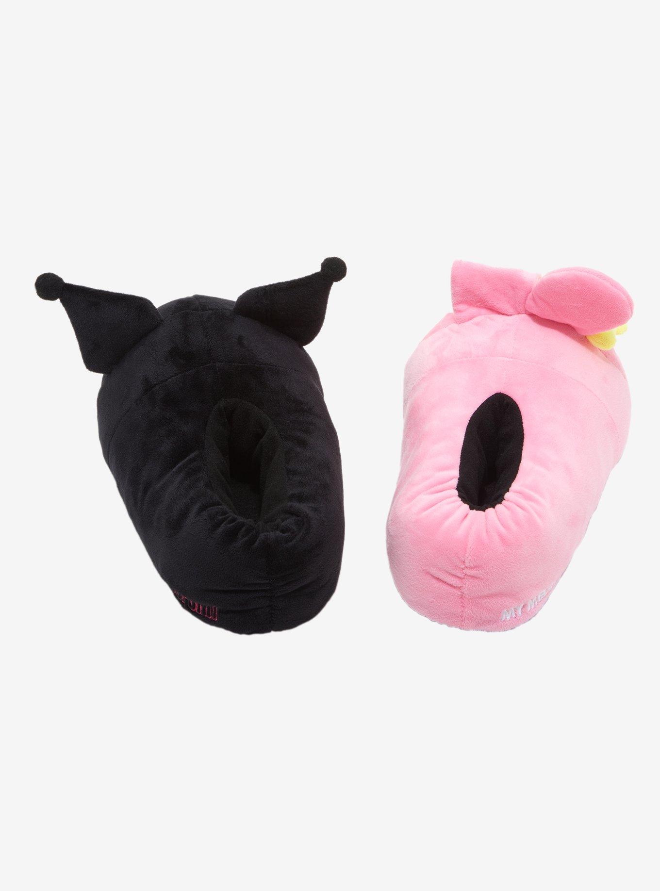 My Melody & Kuromi Mismatch Plush Slippers, MULTI, alternate