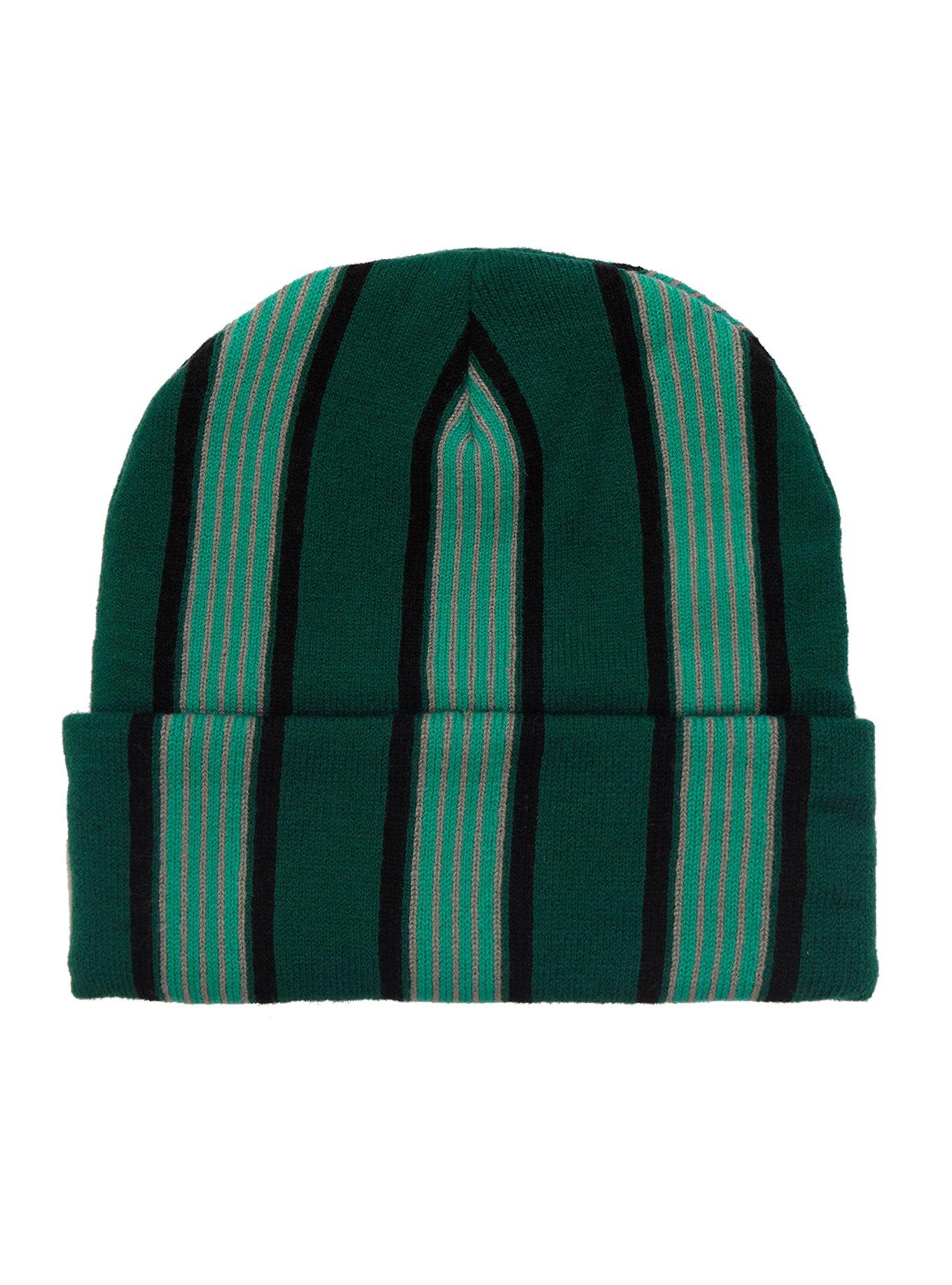 Harry Potter Slytherin Striped Cuff Beanie, , alternate