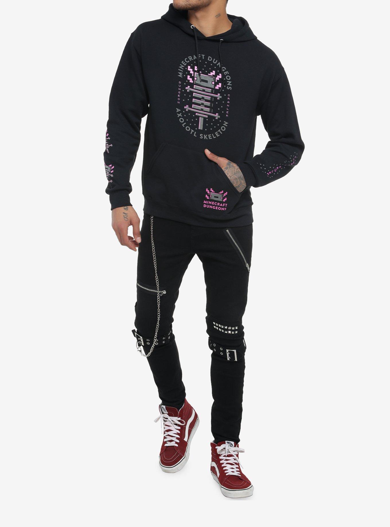 Minecraft Axolotl Skeleton Hoodie, BLACK, alternate