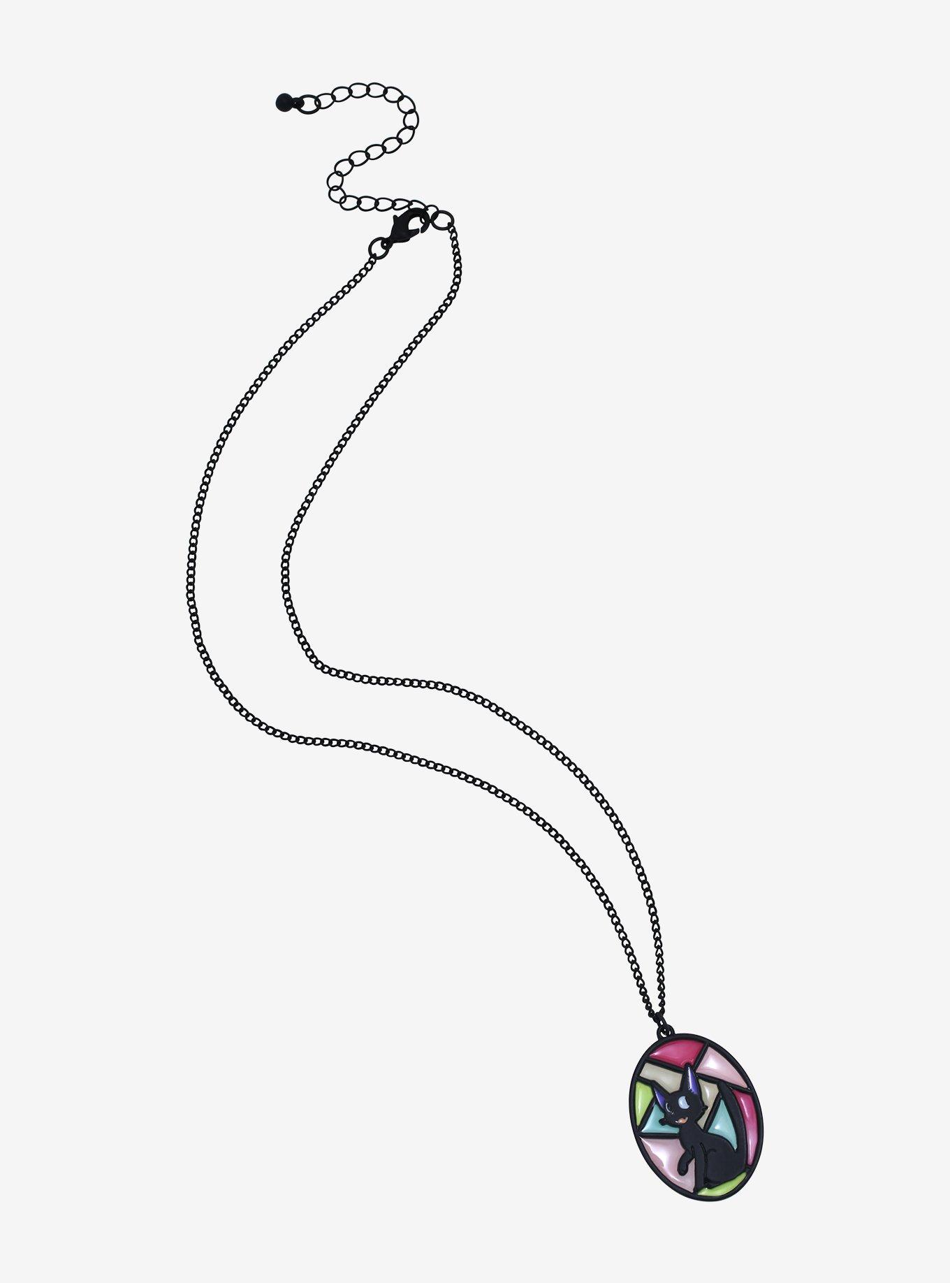 Studio Ghibli Kiki&rsquo;s Delivery Service Jiji Stained Glass Necklace - BoxLunch Exclusive , , alternate