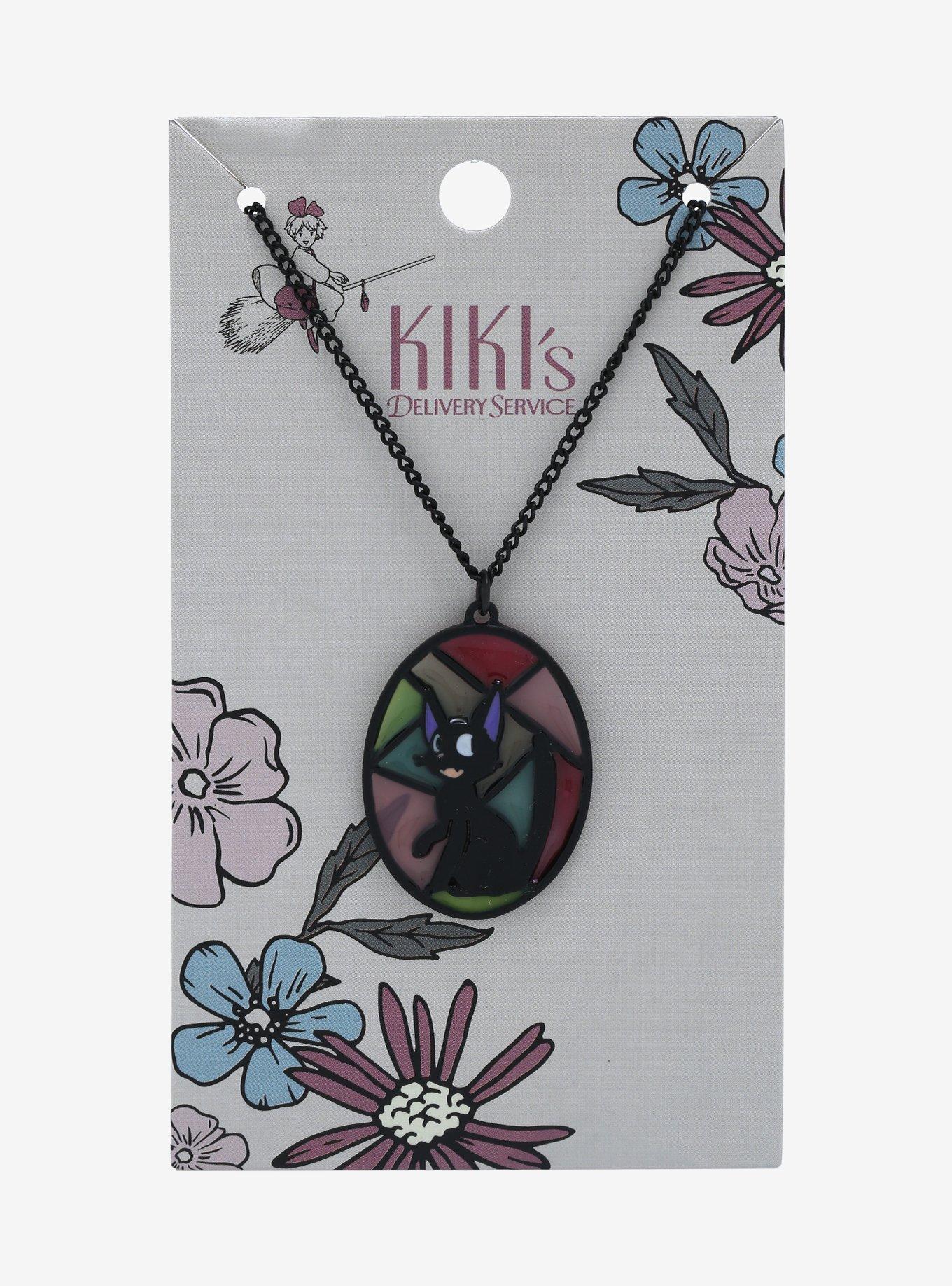 Studio Ghibli Kiki&rsquo;s Delivery Service Jiji Stained Glass Necklace - BoxLunch Exclusive , , alternate