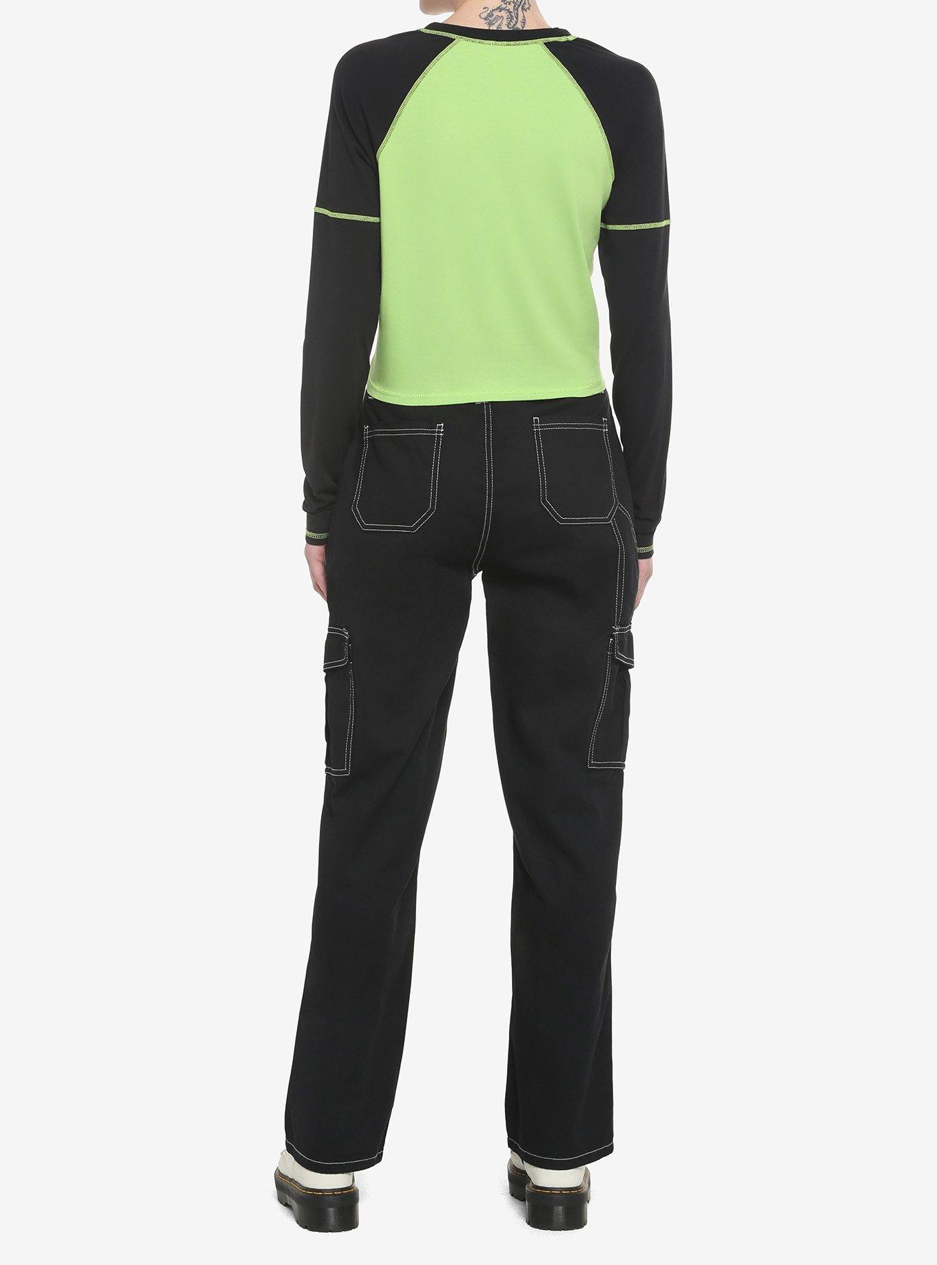 Invader Zoom GIR Contrast Stitch Girls Raglan Long-Sleeve Top, MULTI, alternate