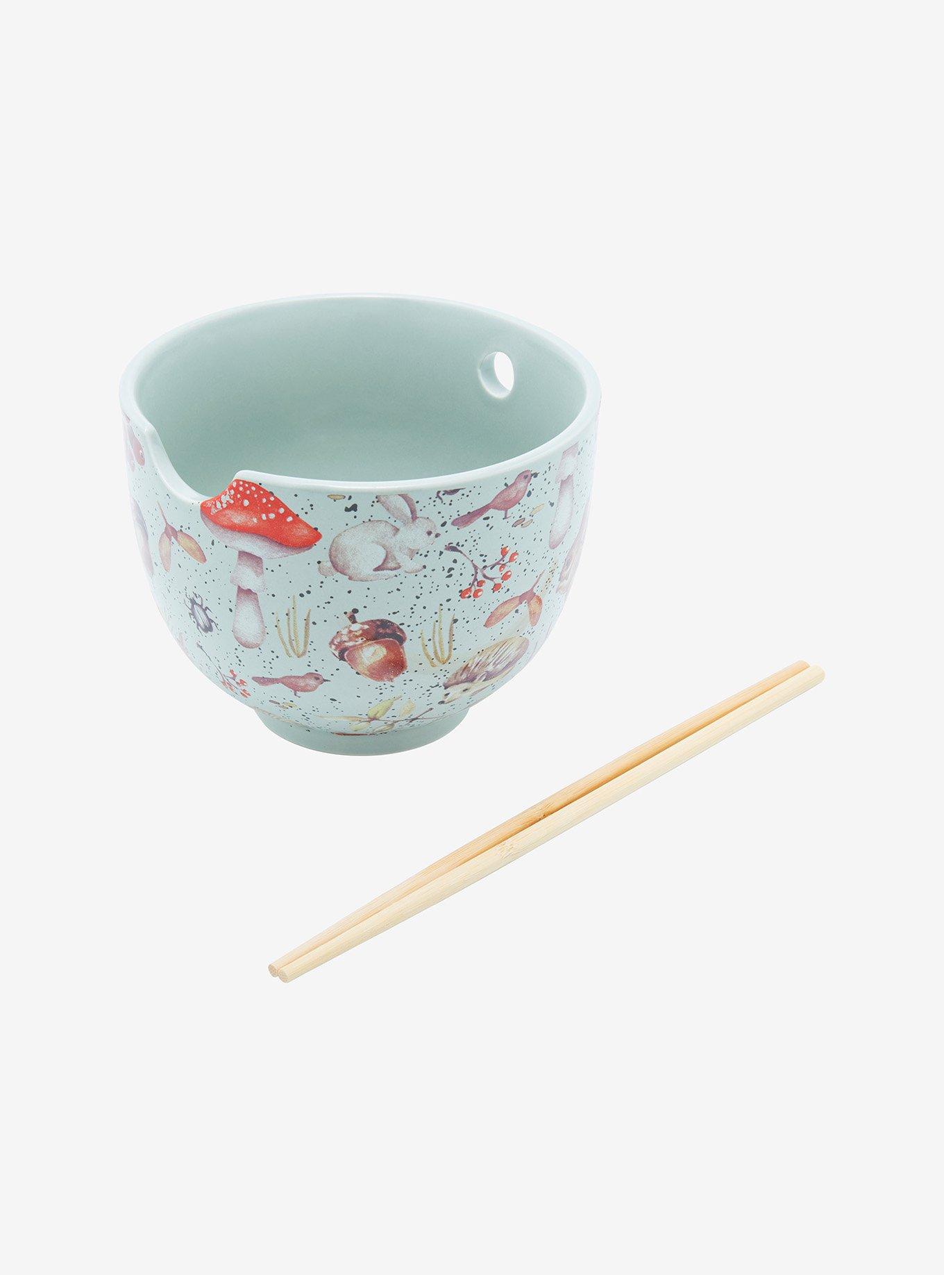 Forest Creatures Ramen Bowl With Chopsticks, , alternate