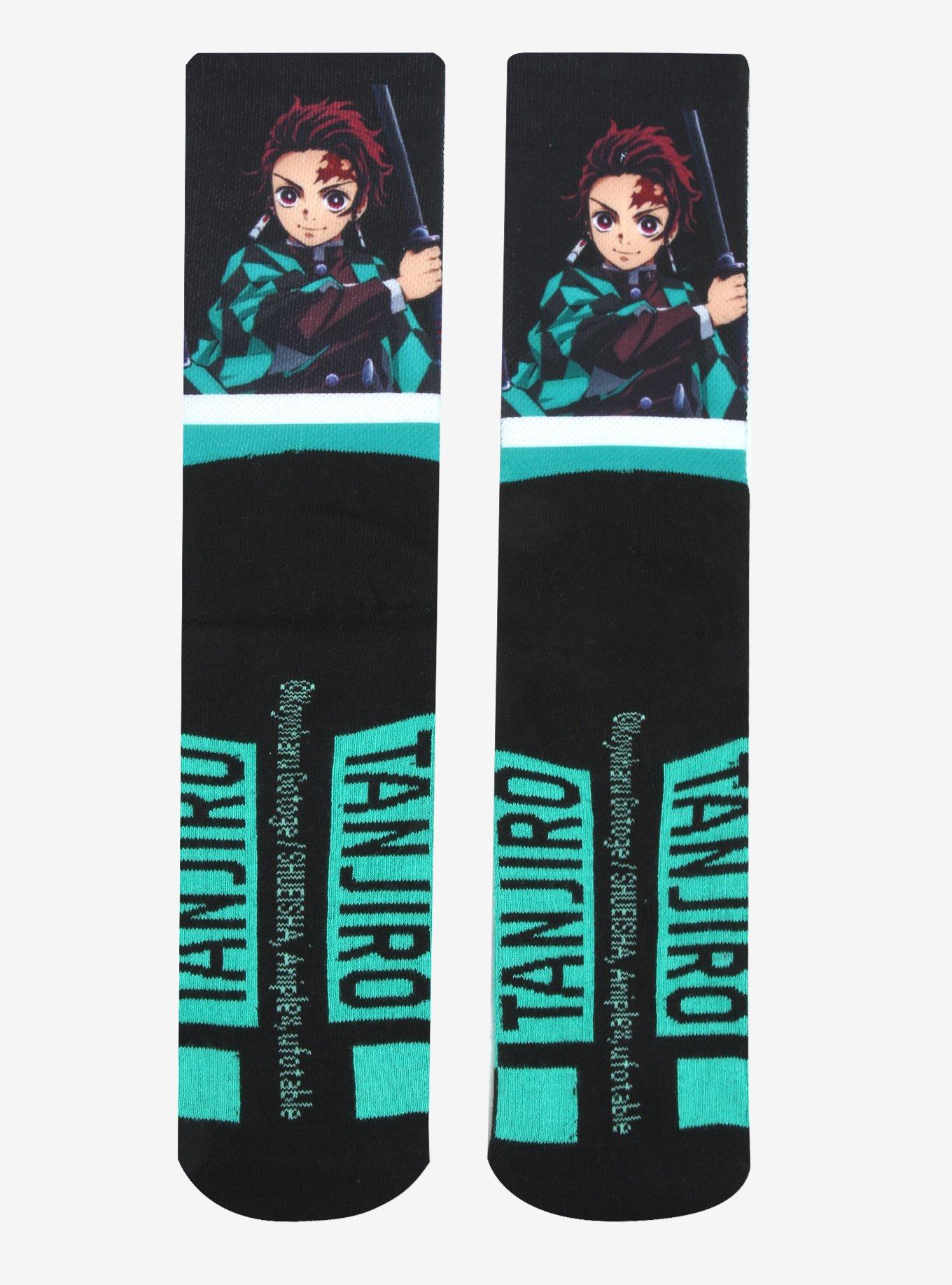 Demon Slayer: Kimetsu no Yaiba Tanjiro Kamado Portrait Crew Socks , , alternate