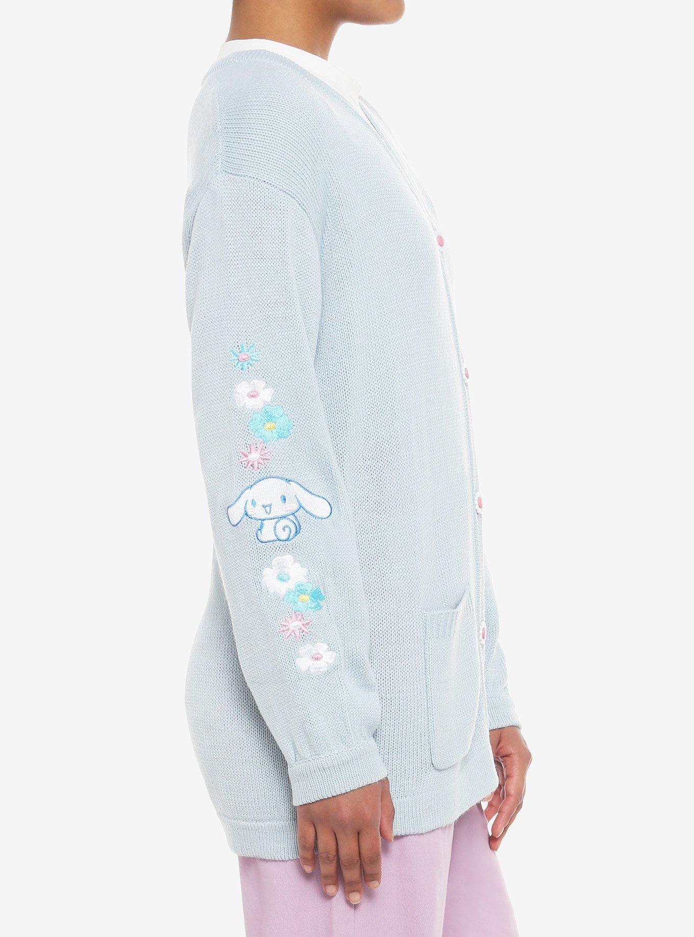 Cinnamoroll Embroidered Oversized Cardigan, LIGHT BLUE, alternate