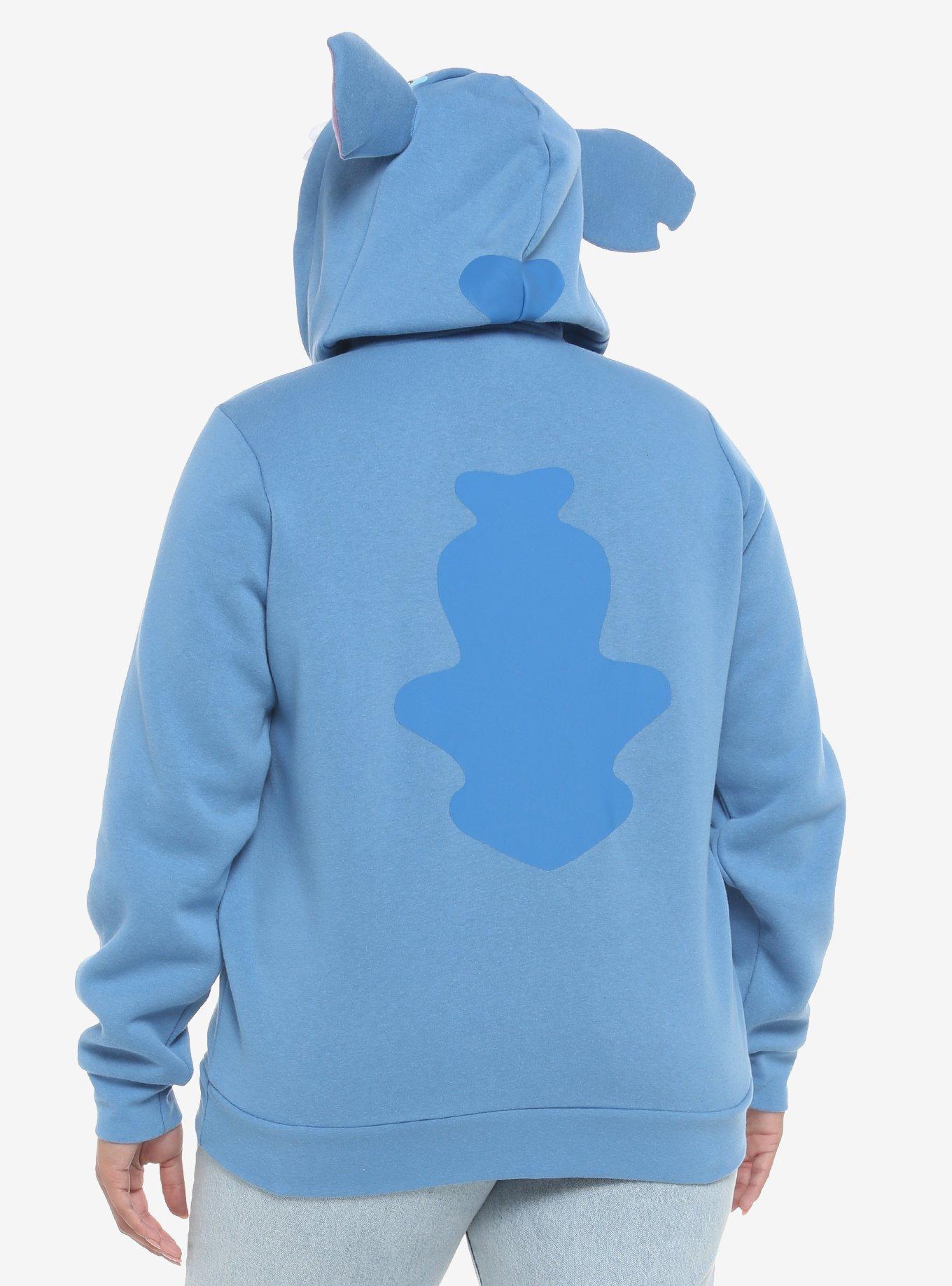 Disney Lilo & Stich Ears Hoodie Plus Size, BLUE, alternate