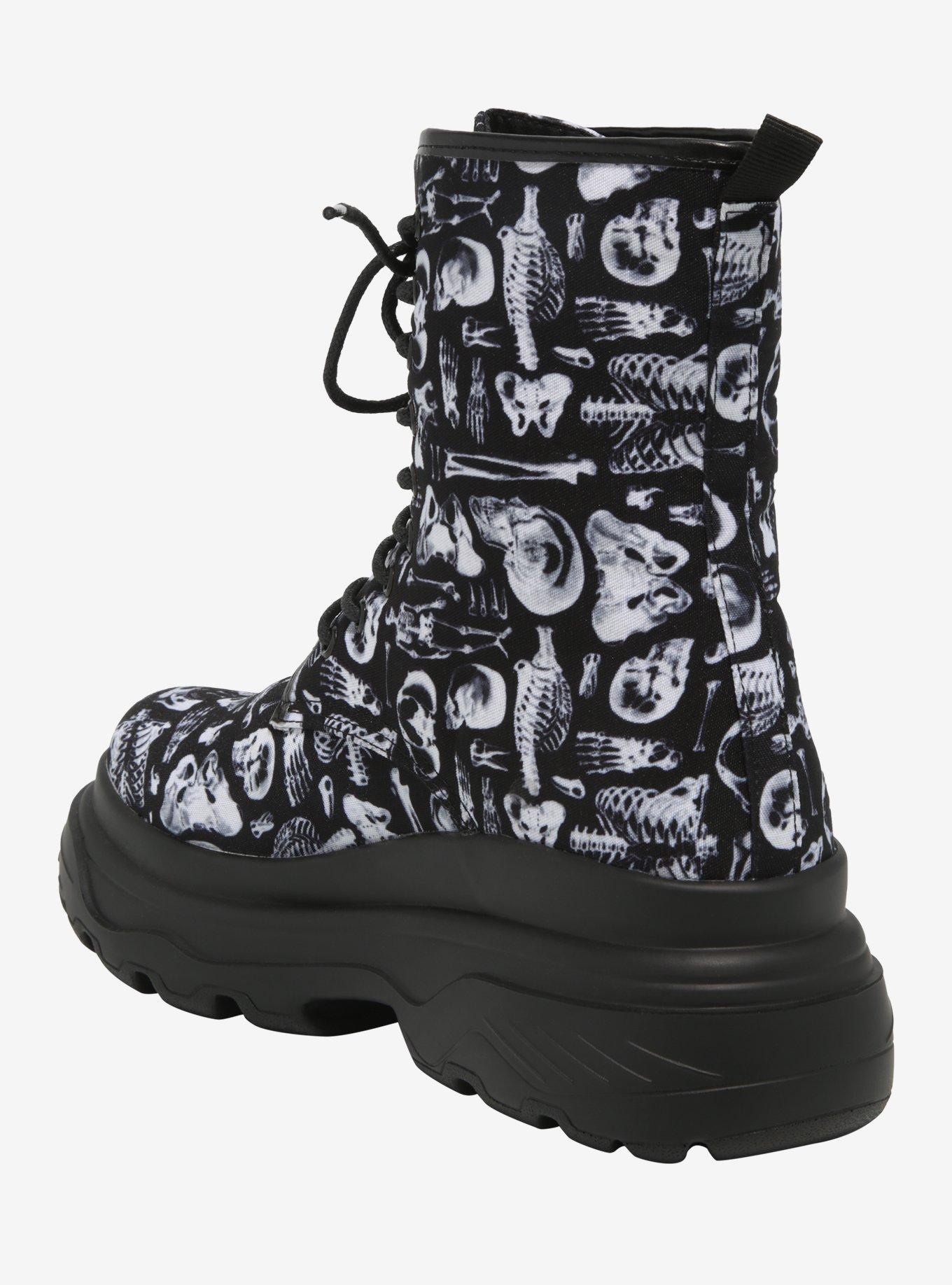 Black Anatomy Print Platform Hi-Top Sneakers, MULTI, alternate