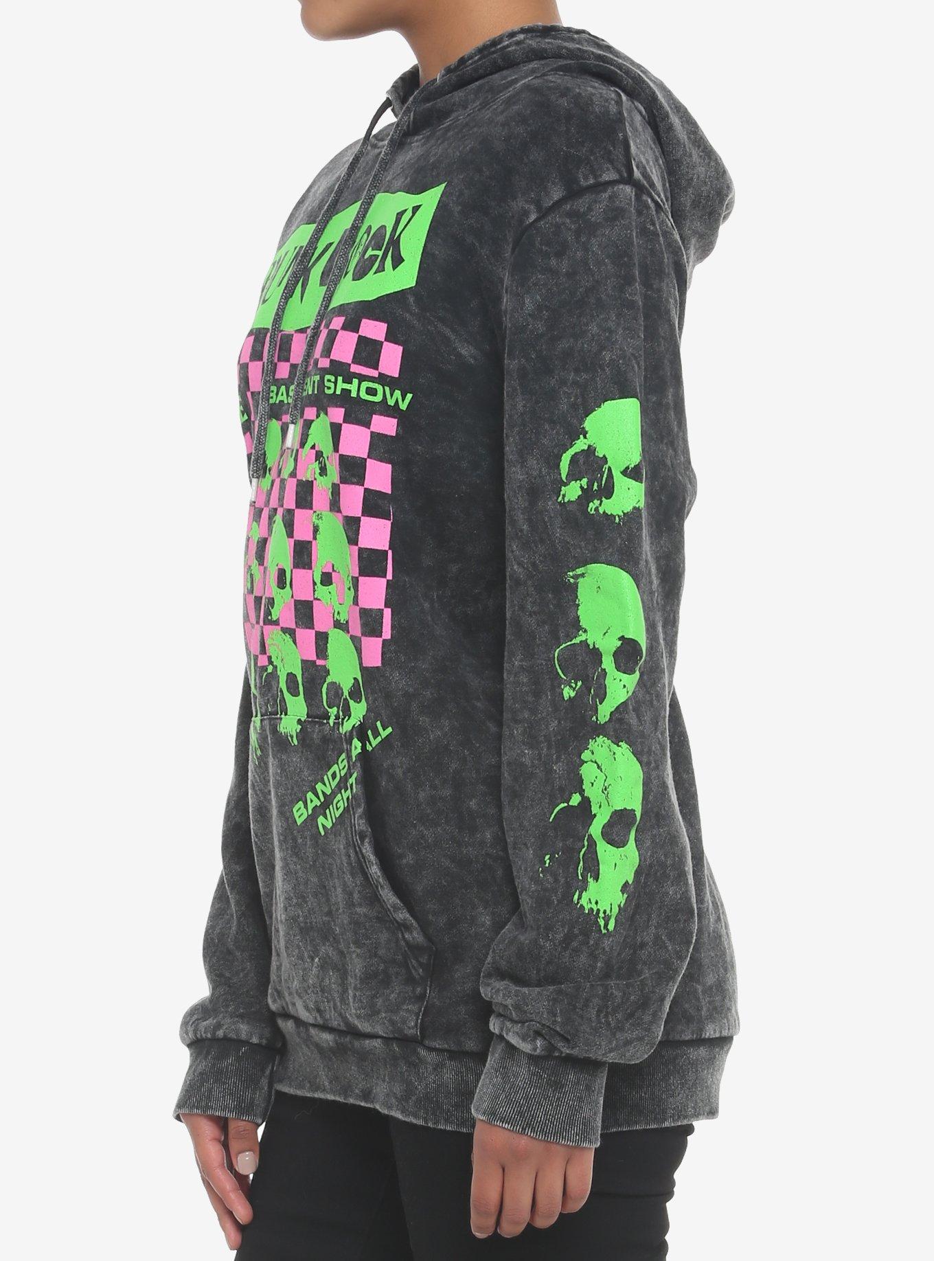 Punk Rock Show Poster Girls Hoodie, BLACK, alternate