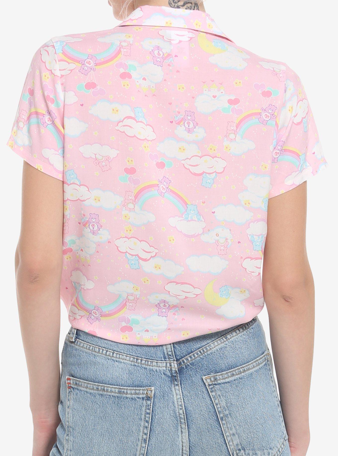 Care Bears Rainbows & Clouds Tie-Front Girls Woven Button-Up, MULTI, alternate