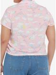 Care Bears Rainbows & Clouds Tie-Front Girls Woven Button-Up Plus Size, MULTI, alternate