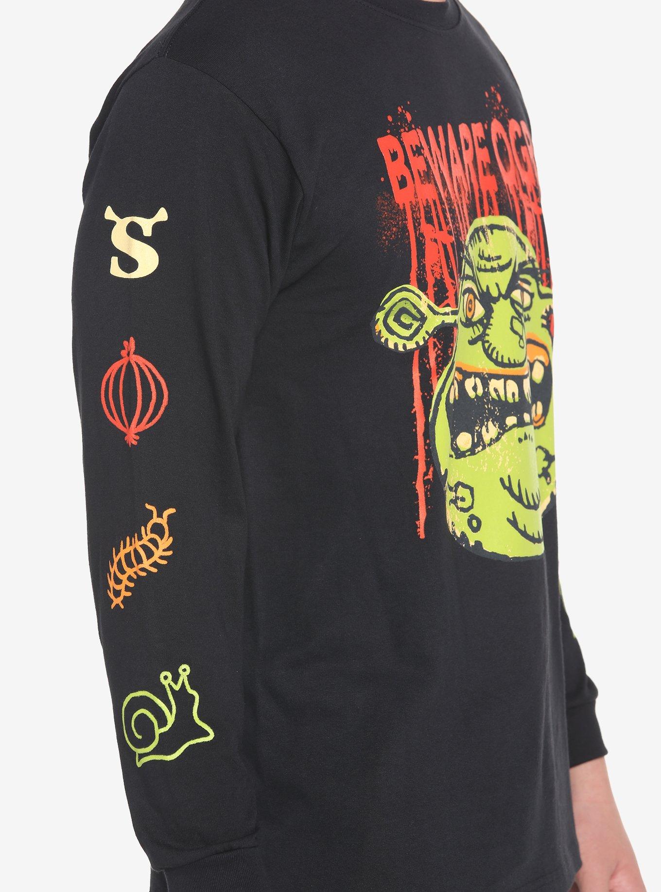 Shrek Beware Ogre Long-Sleeve T-Shirt, BLACK, alternate