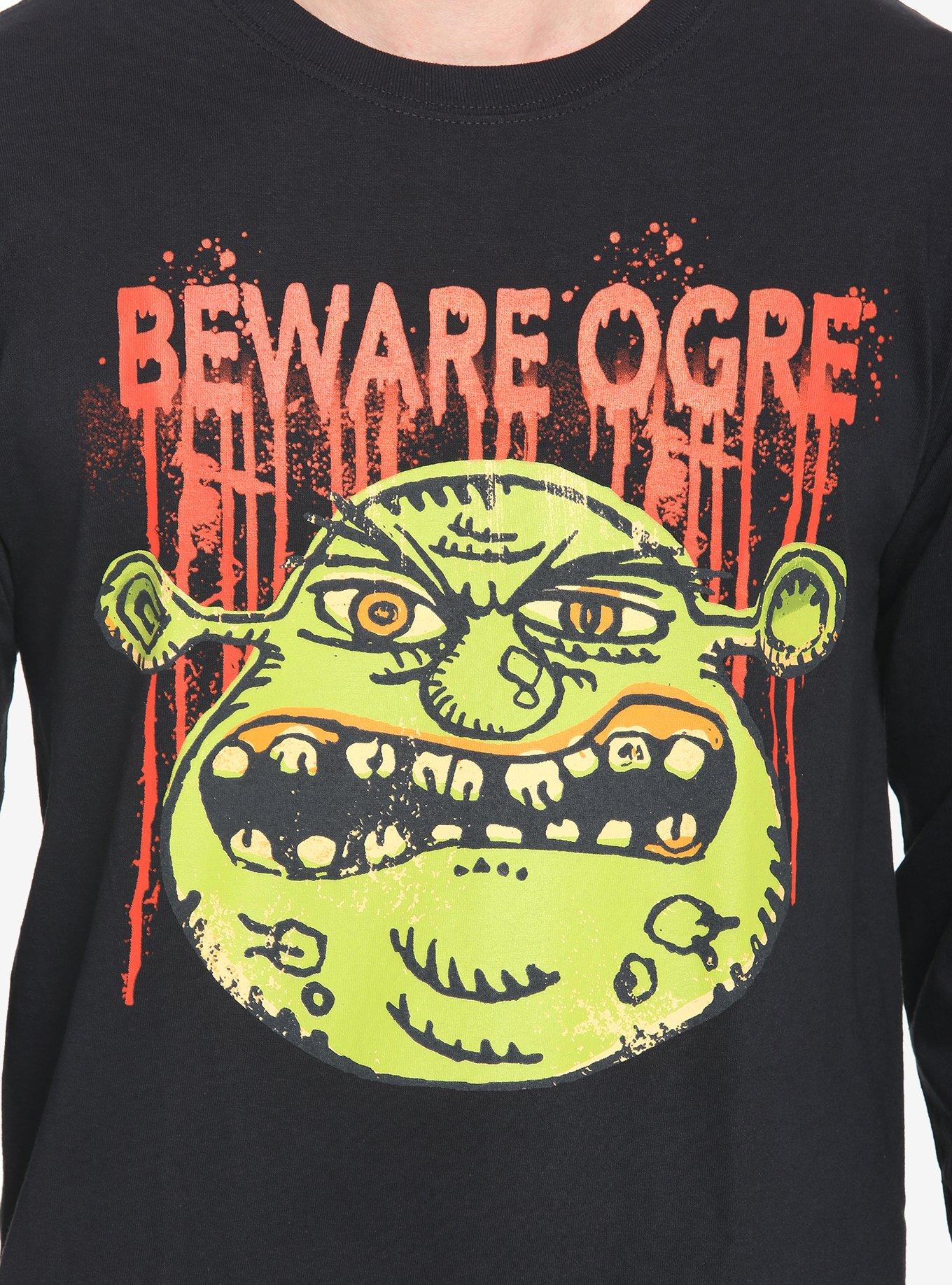 Shrek Beware Ogre Long-Sleeve T-Shirt, BLACK, alternate