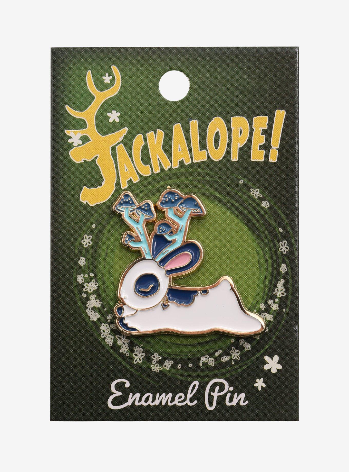 Jackalope Mushroom Antlers Enamel Pin, , alternate