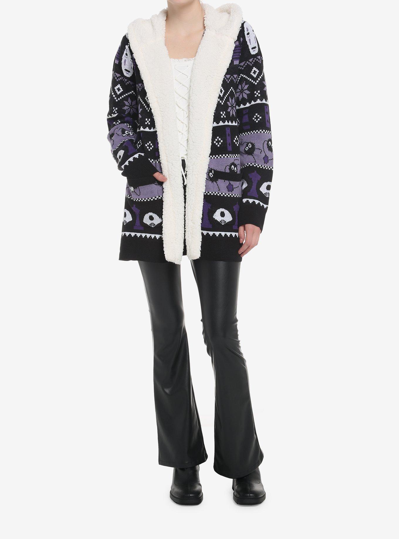 Her Universe Studio Ghibli Spirited Away Fair Isle Sherpa Girls Open Cardigan, MULTI, alternate