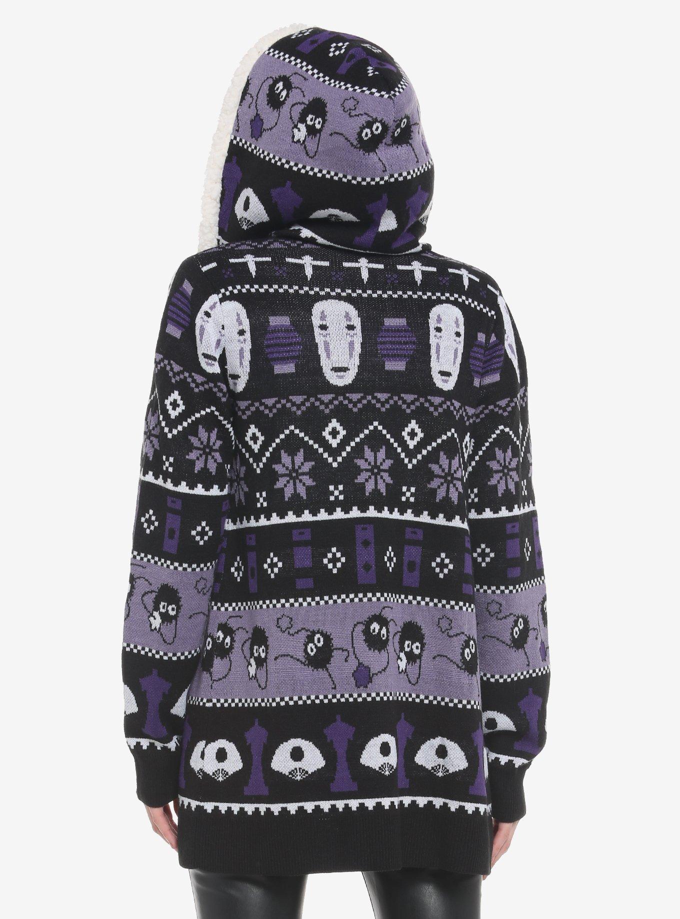 Her Universe Studio Ghibli Spirited Away Fair Isle Sherpa Girls Open Cardigan, MULTI, alternate