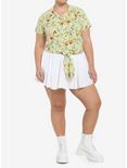 Disney Winnie The Pooh Cottagecore Floral Tie-Front Girls Woven Button-Up Plus Size, MULTI, alternate