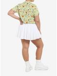 Disney Winnie The Pooh Cottagecore Floral Tie-Front Girls Woven Button-Up Plus Size, MULTI, alternate