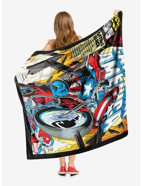 Plus Size Marvel Captain America Fighting Chance Throw Blanket, , hi-res