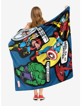 Marvel Future Fight Avengers Stickers Throw Blanket, , hi-res