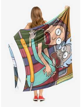 Rick And Morty Hold On Throw Blanket, , hi-res