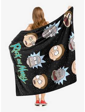 Rick And Morty Talking Heads Throw Blanket, , hi-res