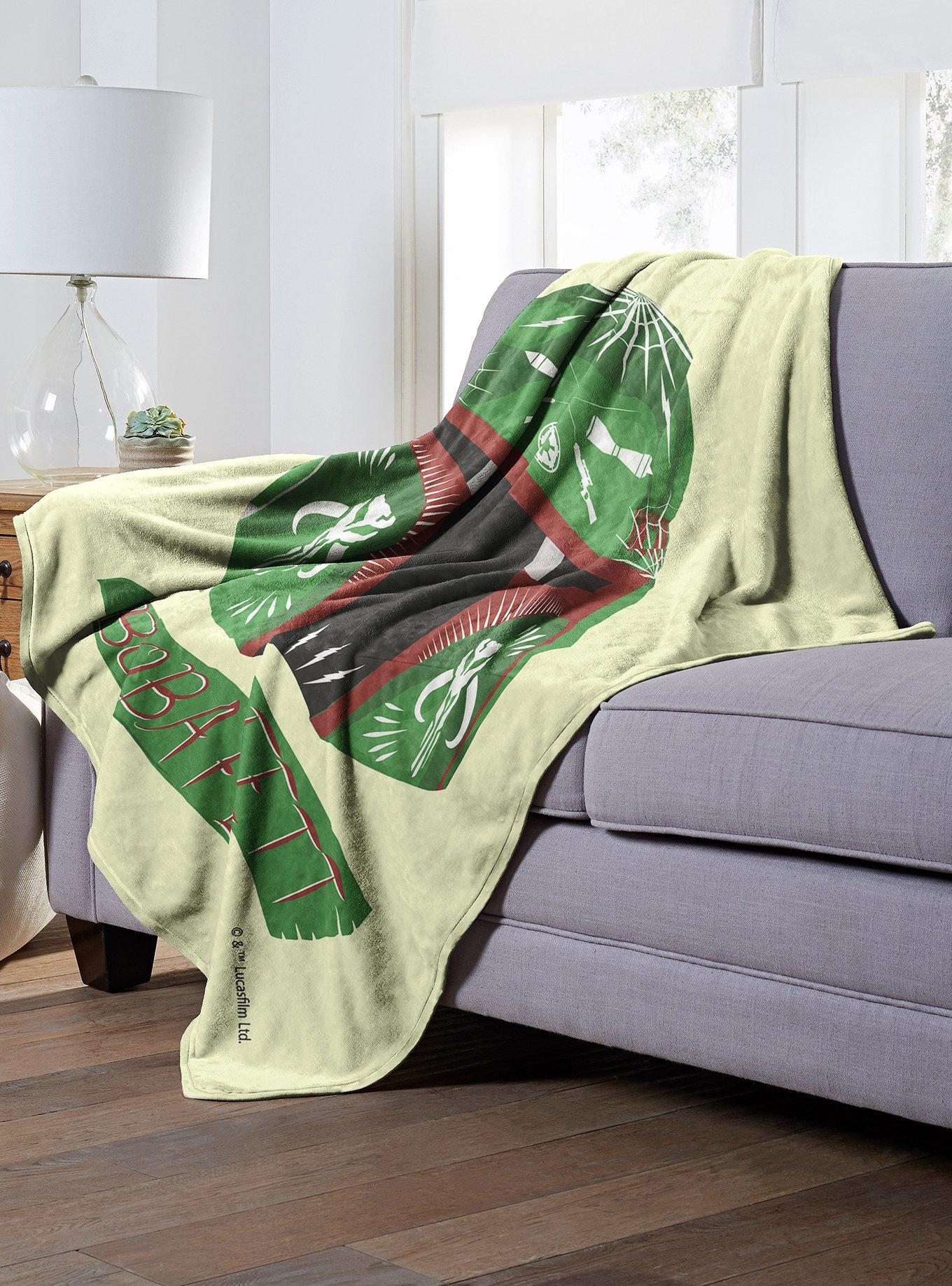 Star Wars Boba Fett Decorated Helmet Throw Blanket, , alternate