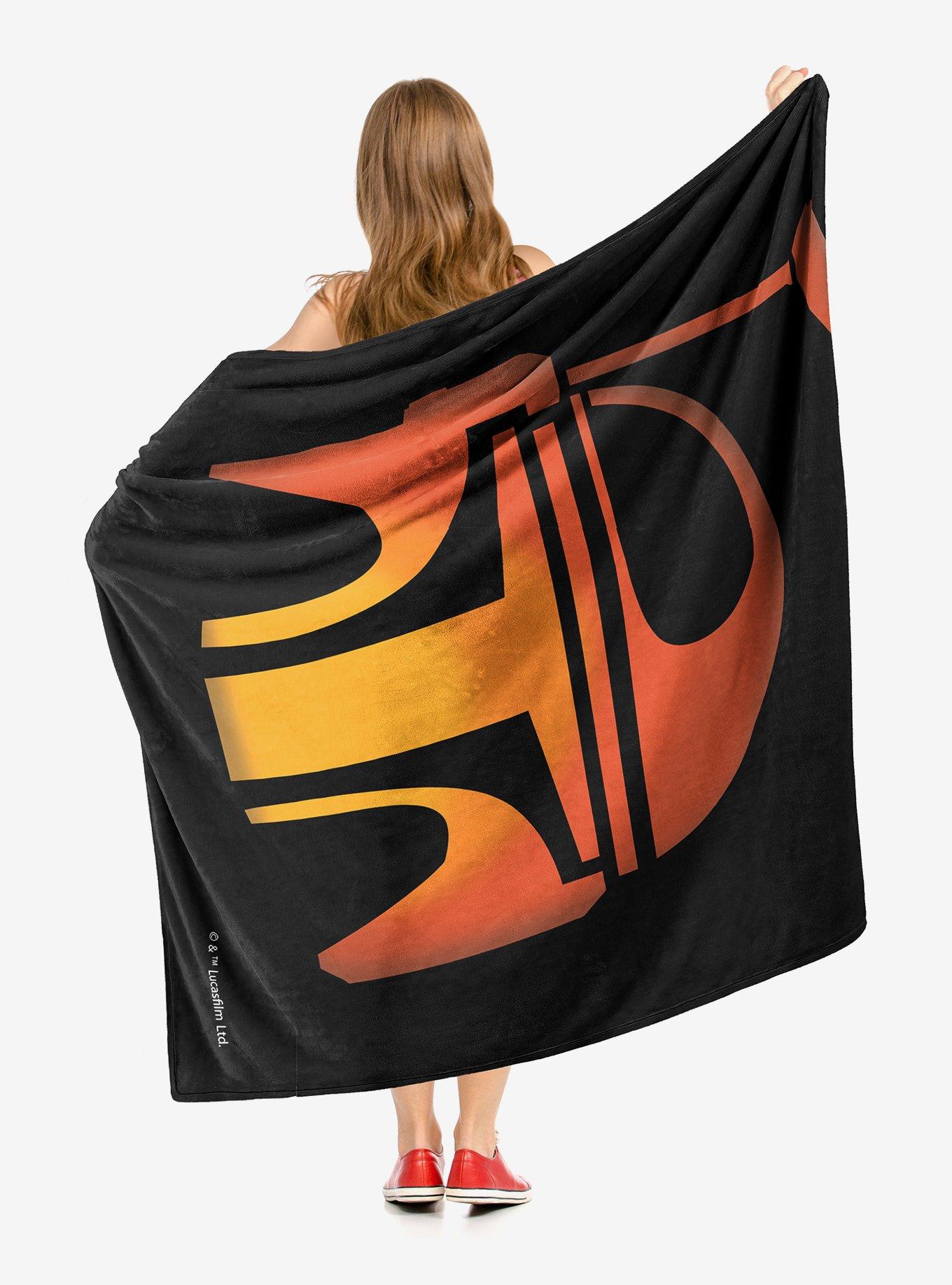 Star Wars Boba Fett Jack-O'-Lantern Throw Blanket, , alternate