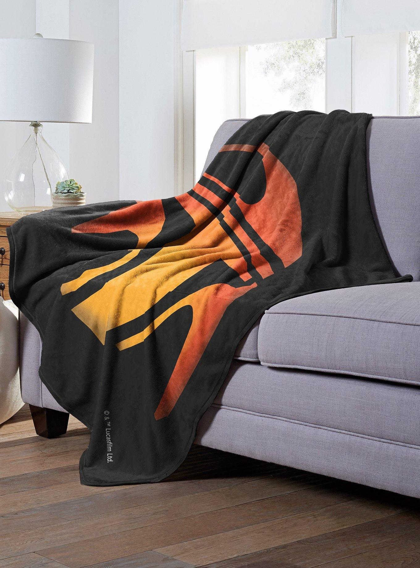 Star Wars Boba Fett Jack-O'-Lantern Throw Blanket, , alternate