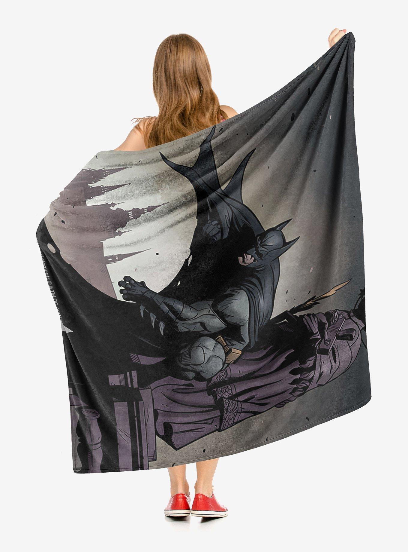 DC Comics Batman Gotham Grey Throw Blanket