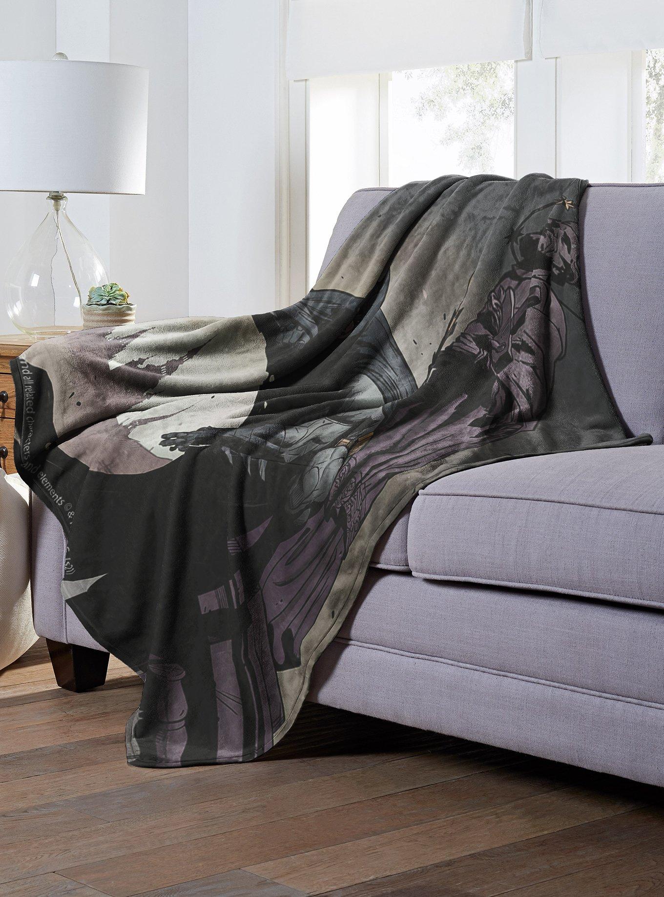 DC Comics Batman Gotham Grey Throw Blanket