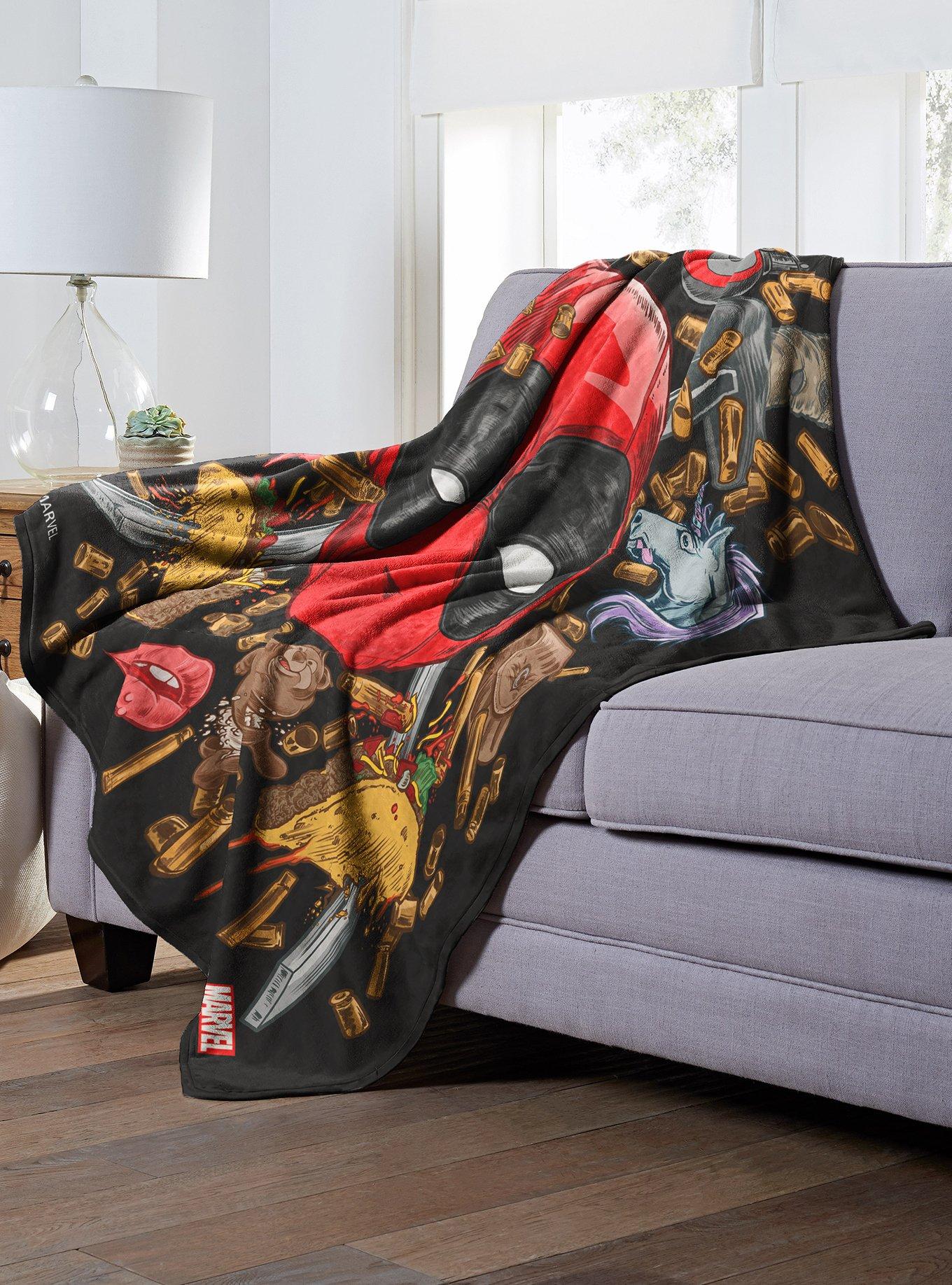 Marvel Deadpool Everything Deadpool Throw Blanket, , alternate