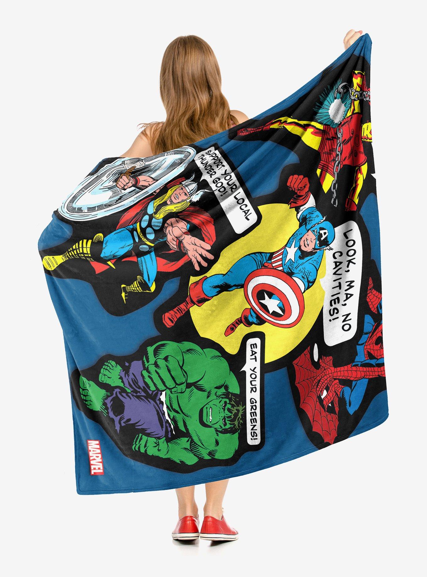 Marvel Future Fight Avengers Stickers Throw Blanket, , alternate