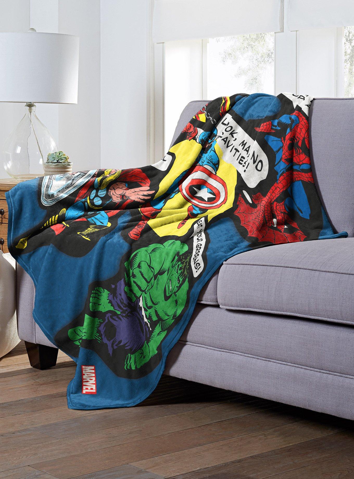 Marvel Future Fight Avengers Stickers Throw Blanket, , alternate