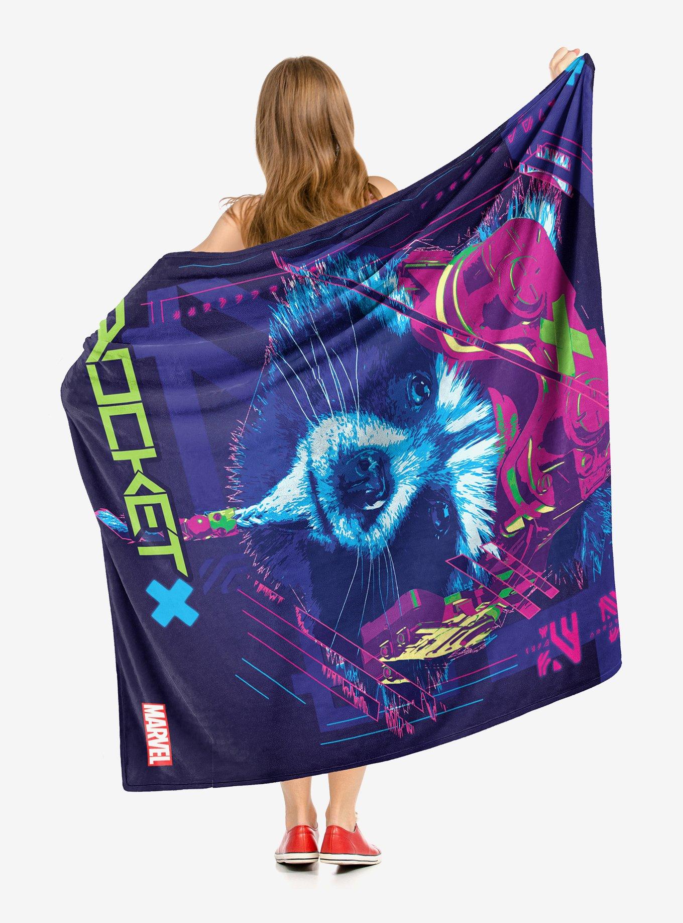 Marvel Guardians Of The Galaxy Rocket X Throw Blanket, , alternate