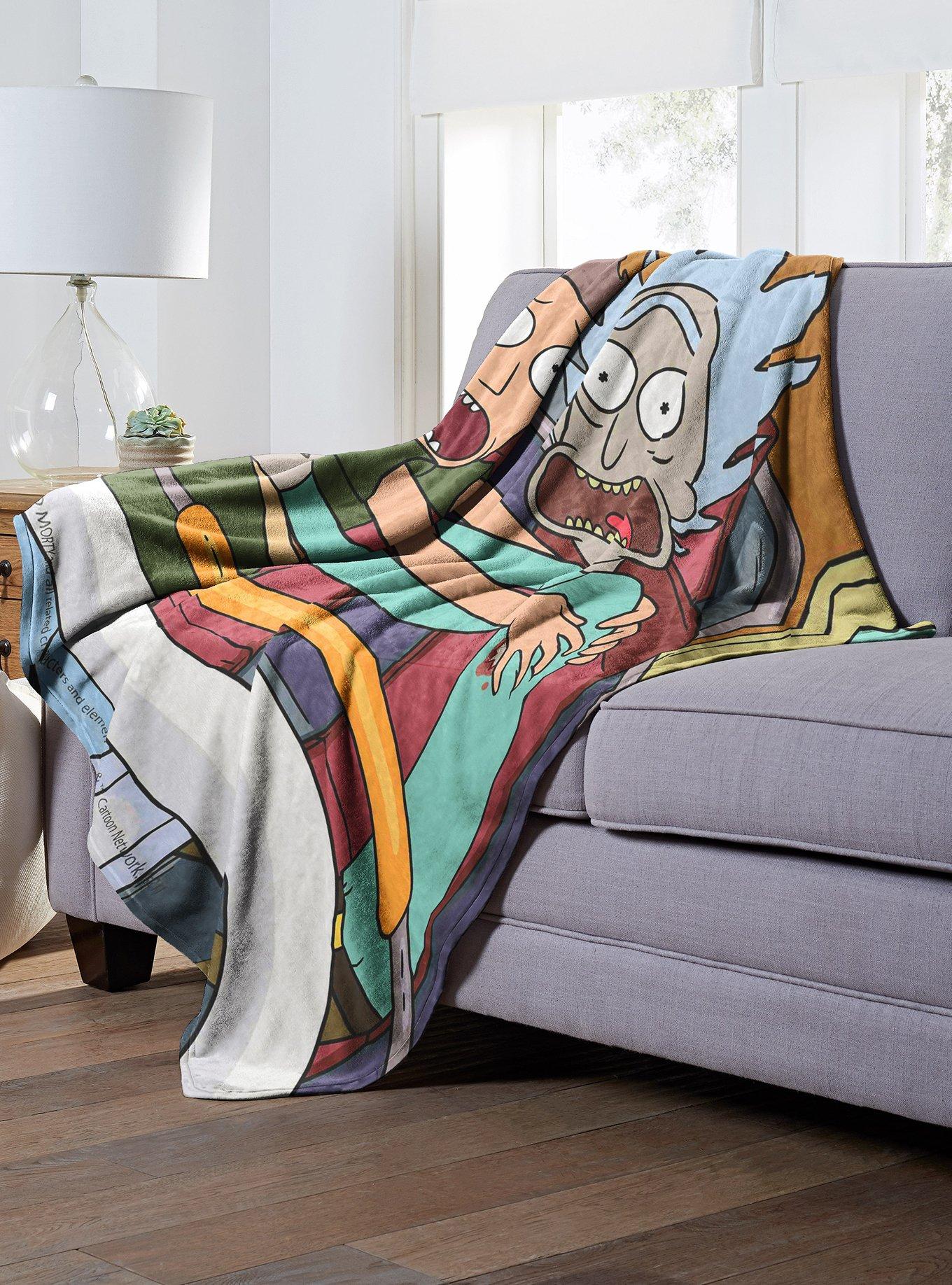 Rick And Morty Hold On Throw Blanket, , alternate