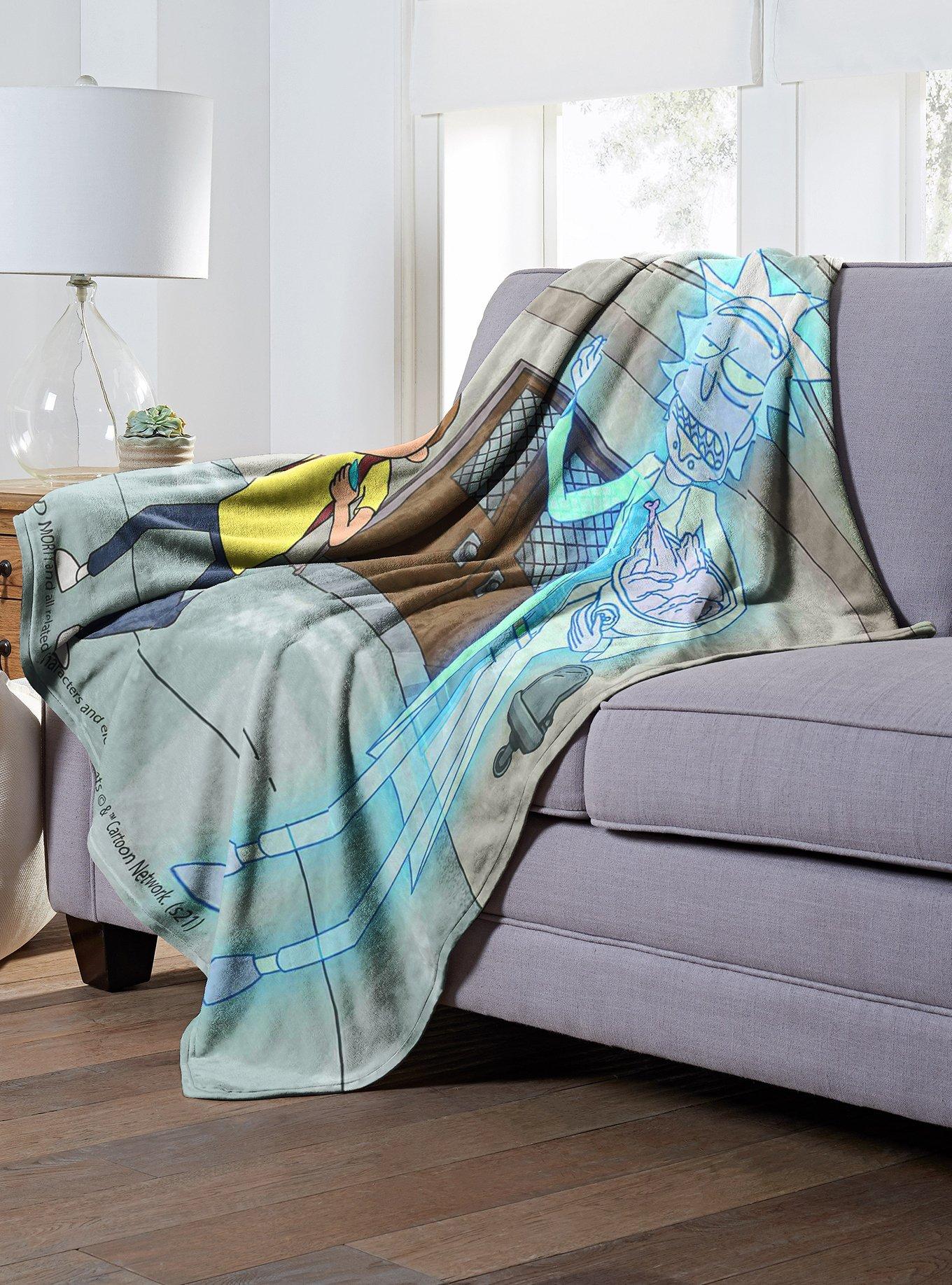 Rick And Morty Hologram Chicken Throw Blanket, , alternate