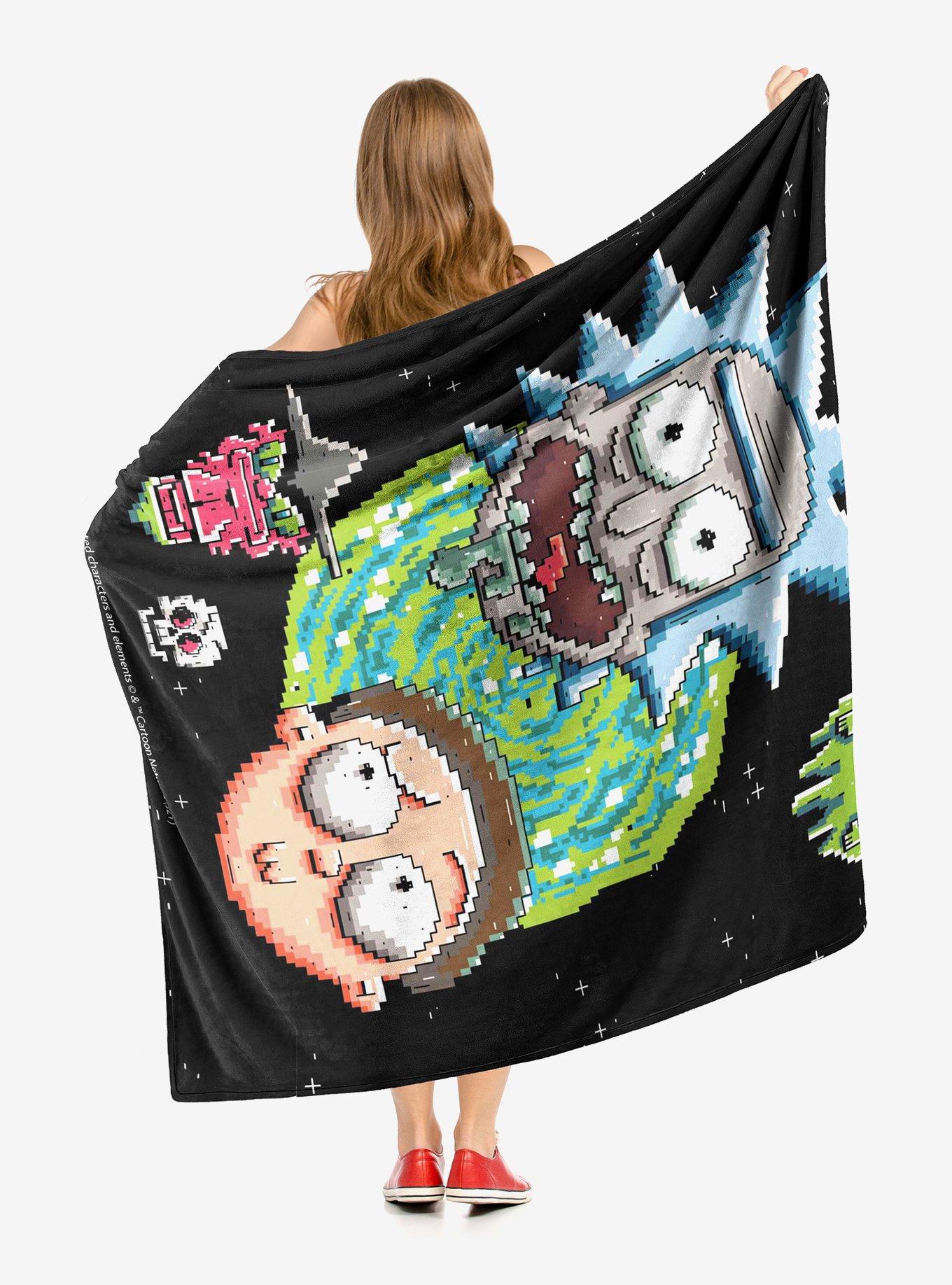 Rick And Morty Pixelverse Throw Blanket, , hi-res