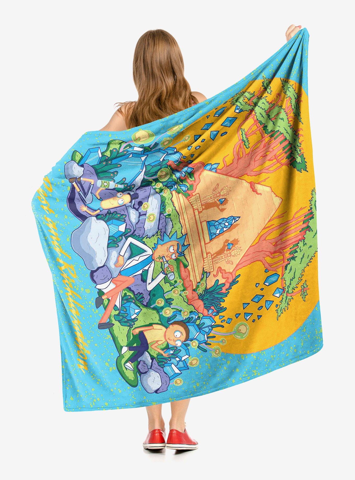 Rick And Morty Ricktanical Throw Blanket, , hi-res
