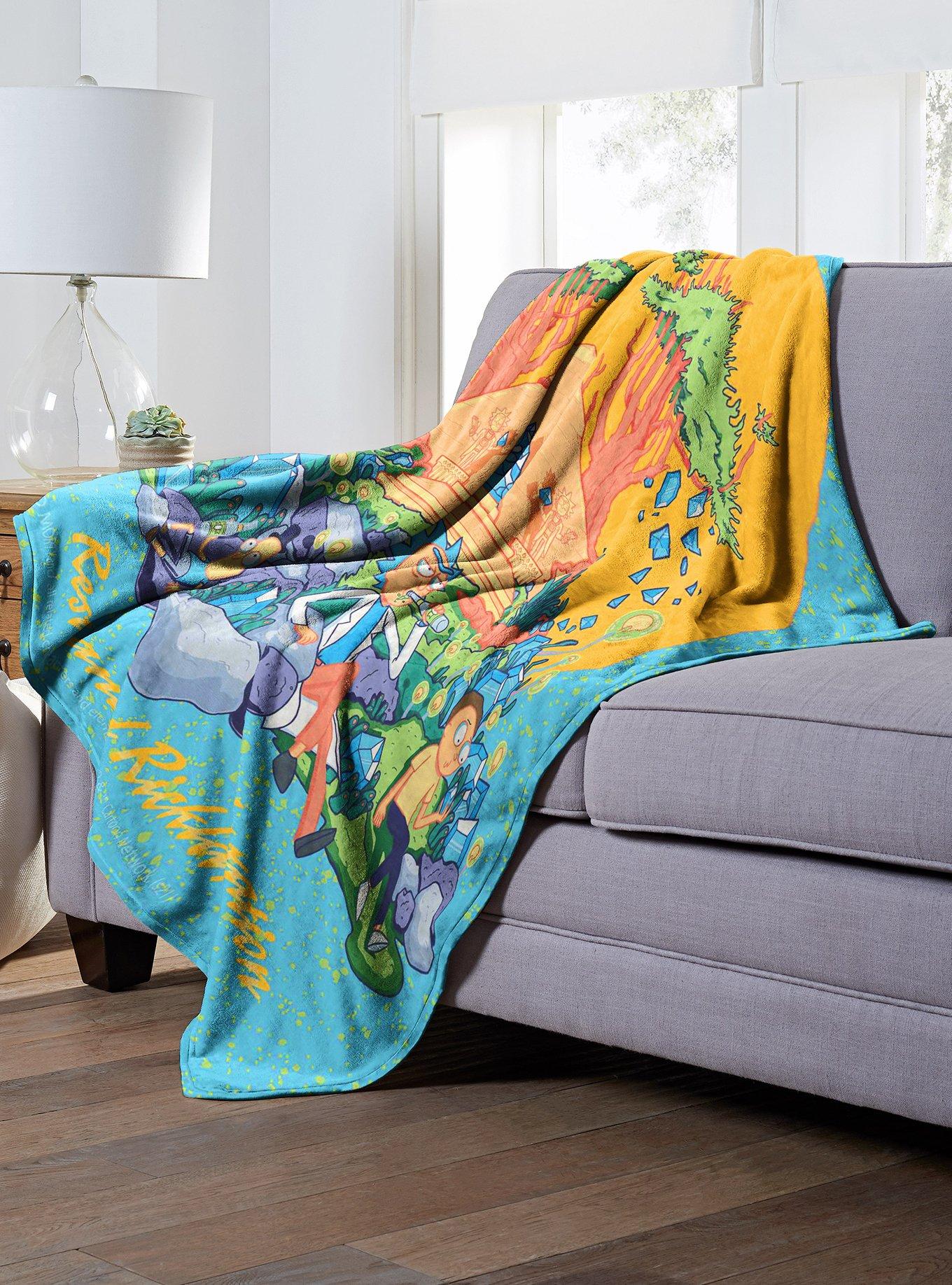 Rick And Morty Ricktanical Throw Blanket, , alternate