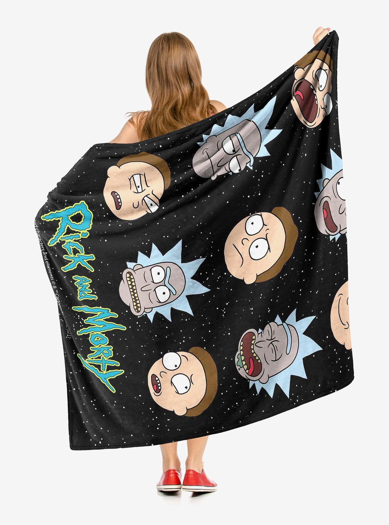 Rick And Morty Talking Heads Throw Blanket, , alternate