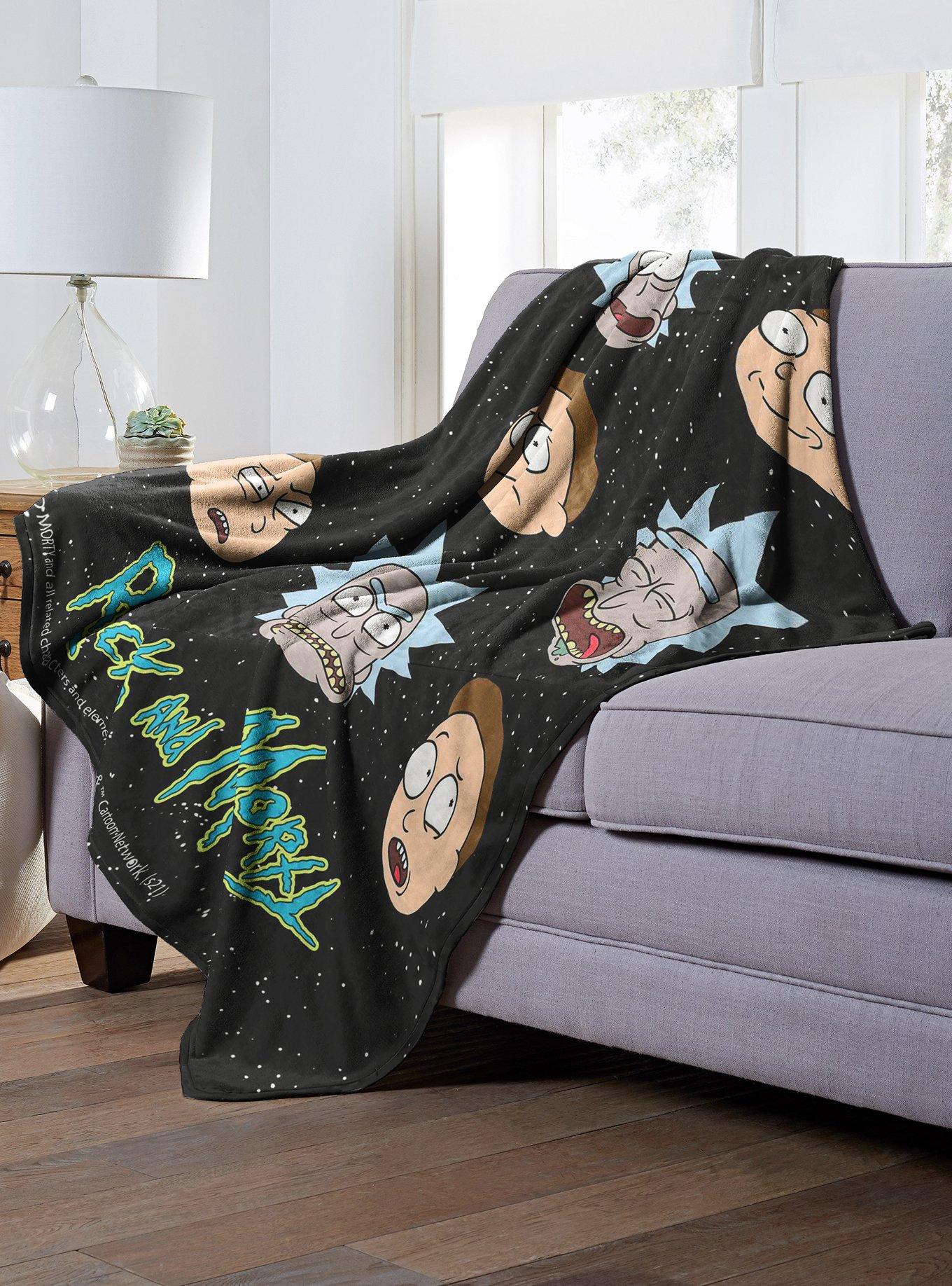 Rick And Morty Talking Heads Throw Blanket, , alternate