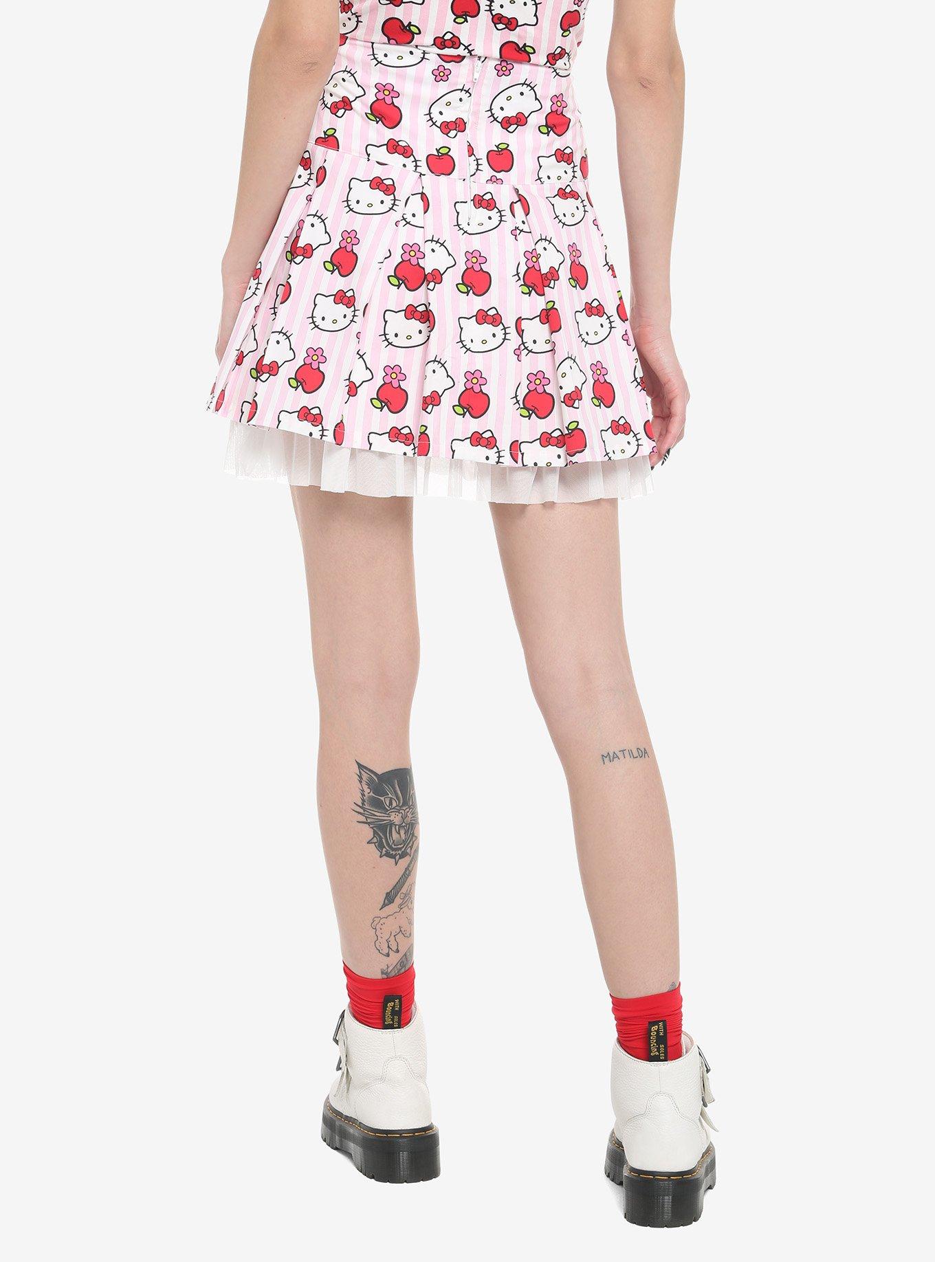 Hello Kitty Apple Stripe Pleated Skirt, MULTI, alternate