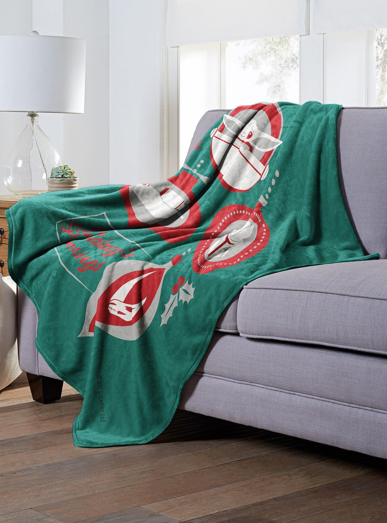 Star Wars The Mandalorian Grogu Greetings Throw Blanket, , alternate