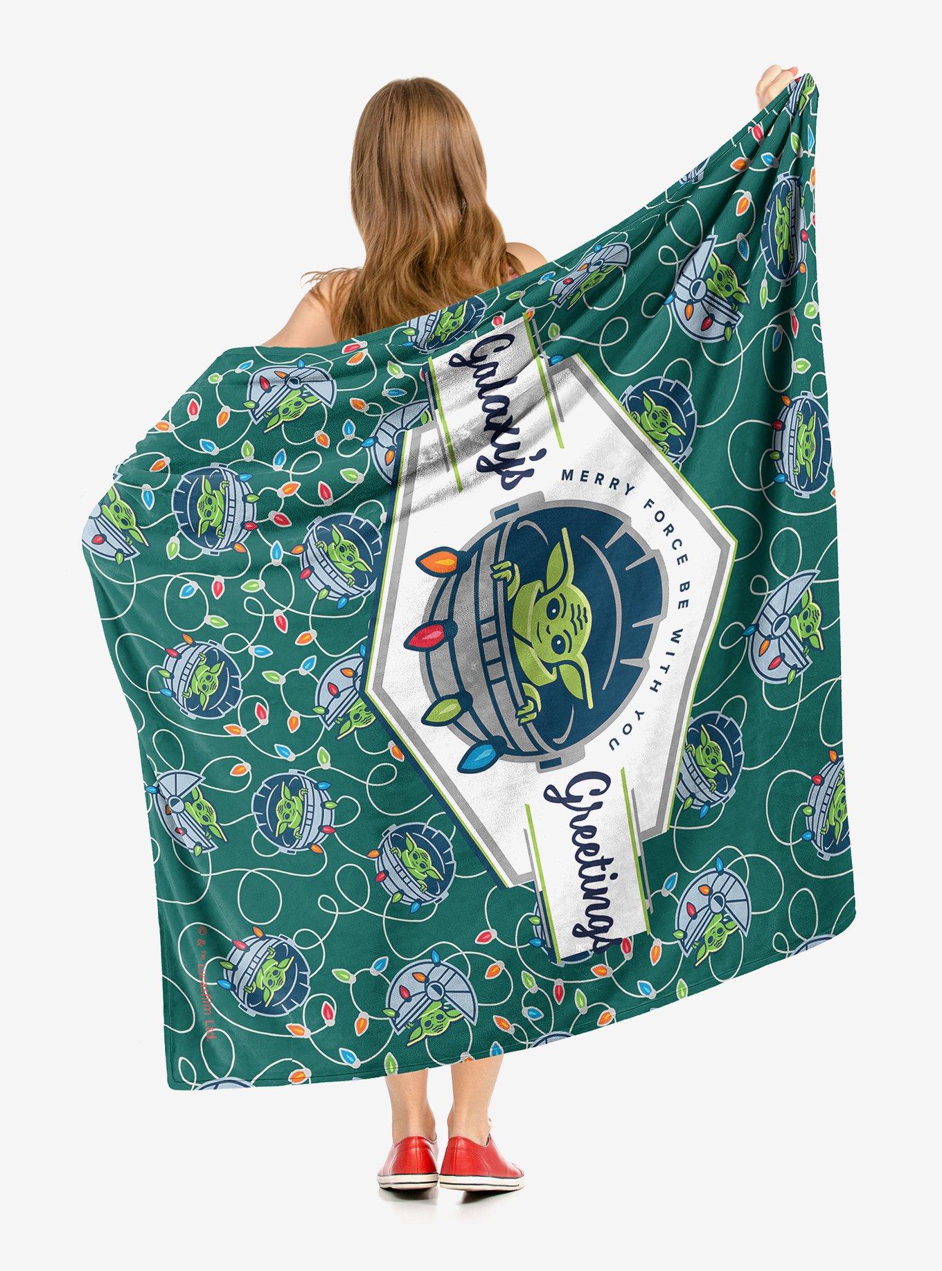 Star Wars The Mandalorian Galaxy's Greetings Throw Blanket, , alternate