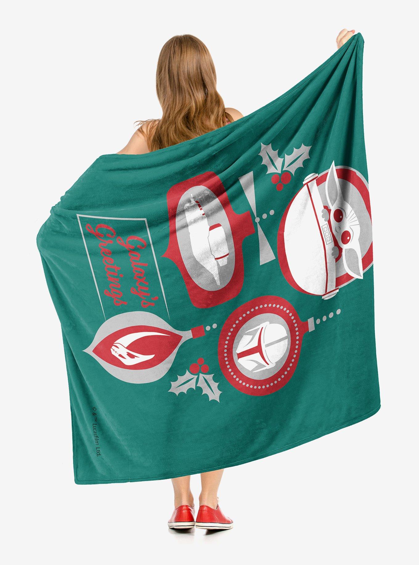 Star Wars The Mandalorian Grogu Greetings Throw Blanket, , alternate