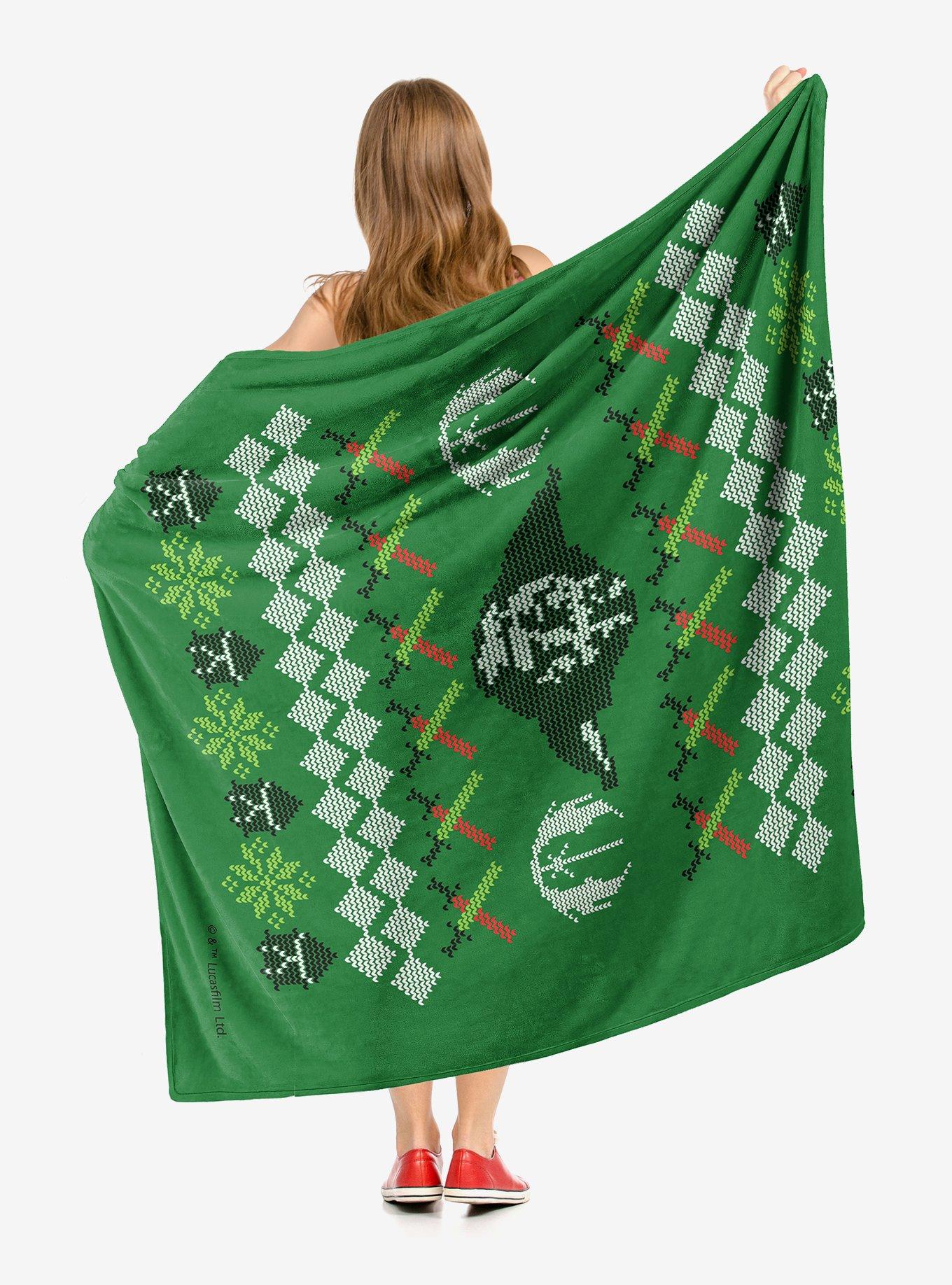 Star Wars Yoda Xmas Sweater Throw Blanket, , alternate