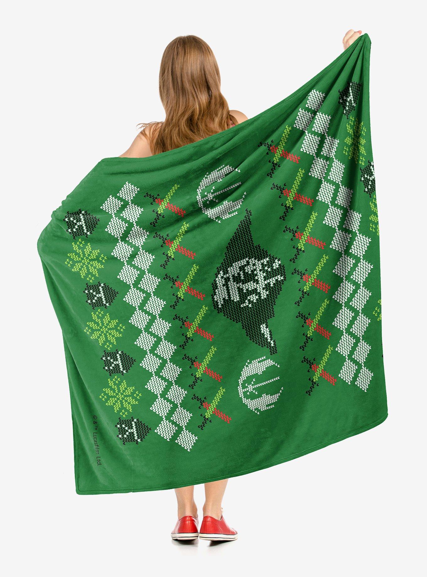 Star Wars Yoda Xmas Sweater Throw Blanket, , hi-res